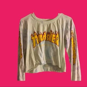 Thrasher Long Sleeve Tie Dye  Crop Top